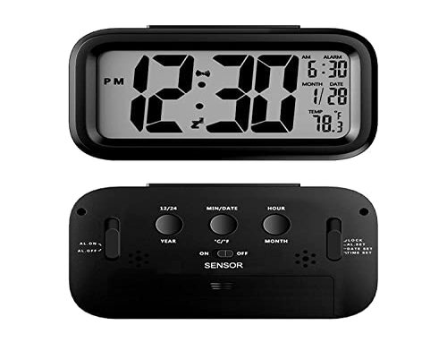 New Era Plastic Digital Smart Backlight Alarm Clock with Automatic Sensor